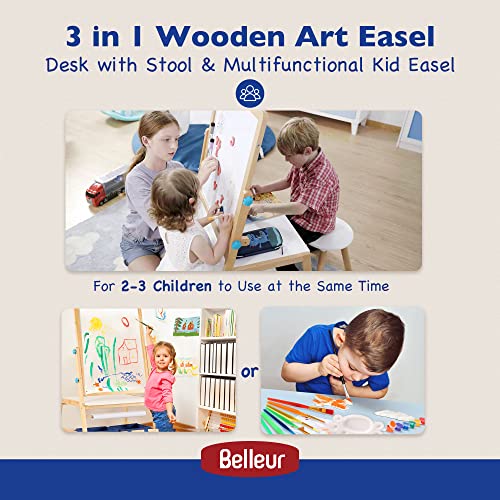 Belleur All-in-One Art Easel for Kids with 2 Paper Rolls & Deluxe  Accessories, Adjustable Magnetic Double Sided Whiteboard & Chalkboard,  Painting Kid Easel for Toddlers 2-8, Ideal Christmas Gift - Yahoo Shopping