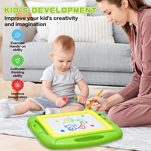 BABLOCVID Toddler Toys,Toys for 1-2 Year Old Girls,Magnetic Drawing Board,Magna Erasable Doodle Board for Kids,Toddler Baby Toys 18 Months to 3 Girls Boys (Green-Small)