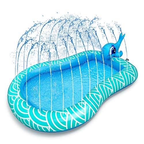 Neteast Splash Pad Inflatable Sprinkler Kiddie Pool for Adult Kids Baby and Toddlers Outdoor Water Toys Gifts for 2-13 Years Old Boys and Girls