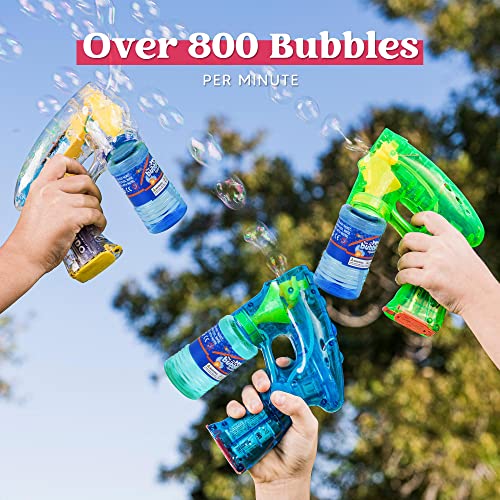 JOYIN 3 Bubble Guns Kit for Bubble Blaster Party Favors, LED Bubble Machine Blaster Party Supplies, Summer Toy, Outdoors Activity, Birthday Gift, Bubble Blower Toy, Easter