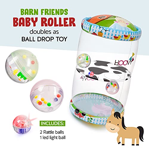 Hoovy Infant Crawling Toys | Toys for Crawling Babies | Crawling Toys for Babies 6-12 Months | Beginner Crawl Along Baby Roller | Drop Maze Tummy Time Activity Center | Early Development Jumbo Roller