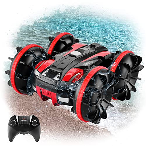 Pool Toys for 3 4 5 6 Year Old Boys- Alpharev A206 Amphibious RC Cars Boat Waterproof Toys for Kids, All Terrain Stunt Beach Toy for Pool and Lake with Rechargeable Battery