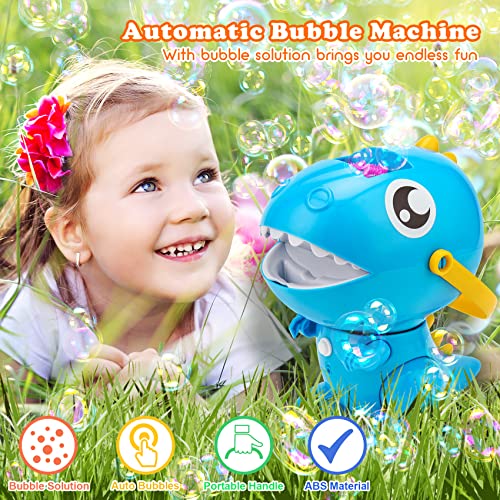 balnore Dinosaur Bubble Machine – 3500+ Per Minute Bubbles for Toddlers 1-3 | Bubble Blower for Toddlers Outdoor Indoor Play, Birthday Bubble Maker Gifts Summer Toys for Toddlers